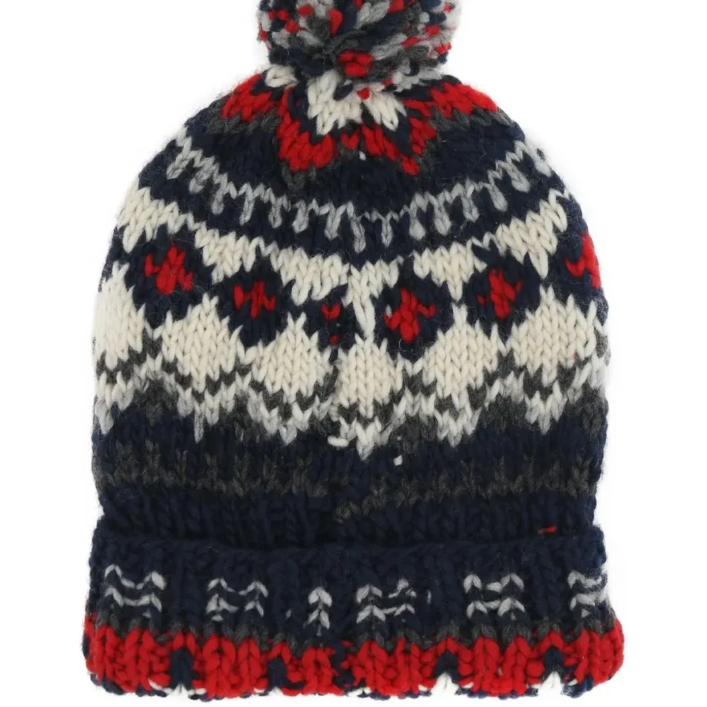 Вязаная шапка с помпоном и узором Fair Isle