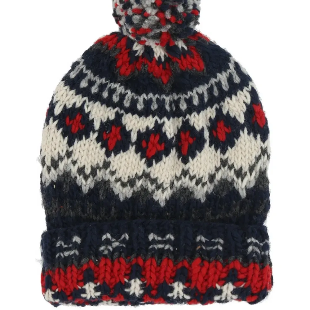 Вязаная шапка с помпоном и узором Fair Isle