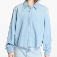 Укороченная рубашка с длинными рукавами