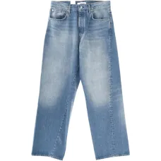 Джинсы из денима с эффектом потертости