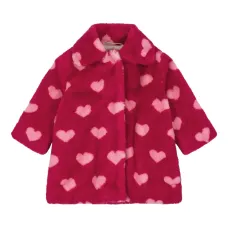 Пальто с сердечными принтами