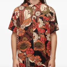 Рубашка с коротким рукавом и цветочным узором