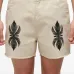 Шорты с вышивкой в виде листьев и необработанным краем