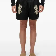 Бермуды с вышивкой в виде листьев Бермуды с вышивкой в виде листьев