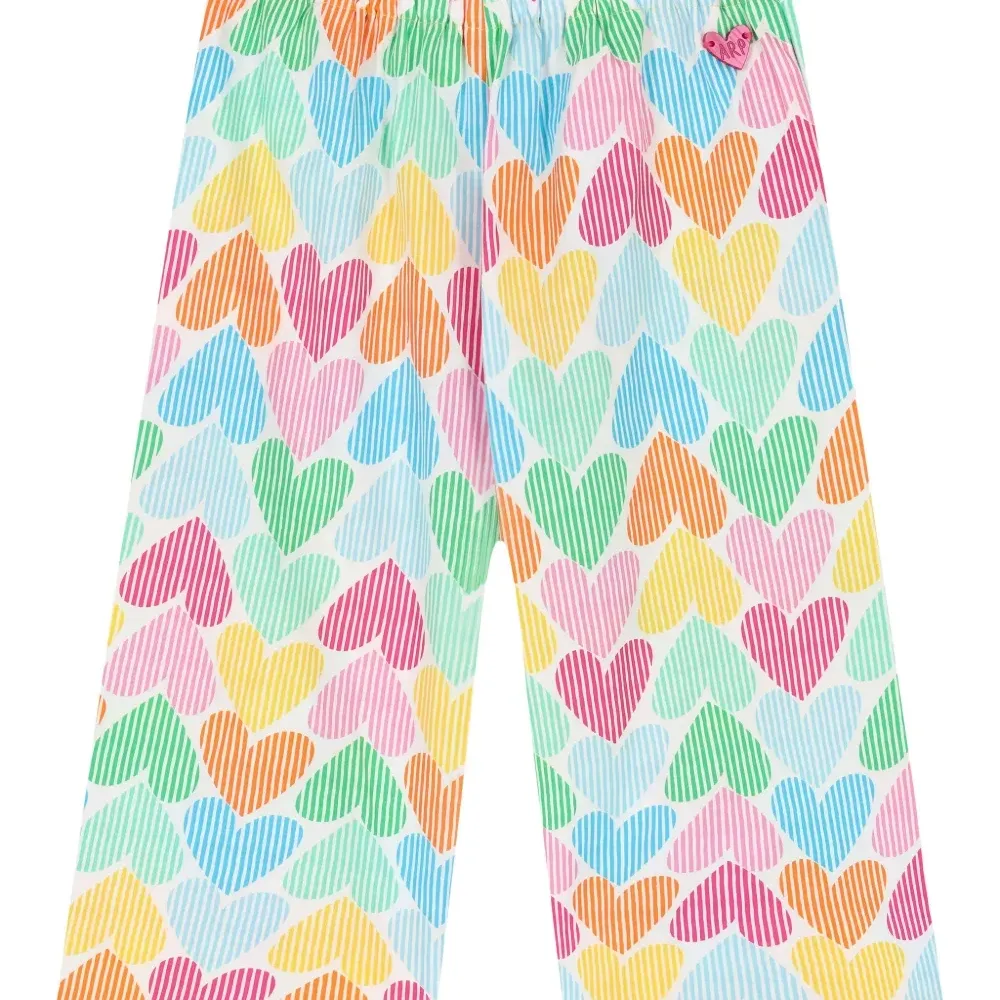 Брюки с принтом в виде сердечек