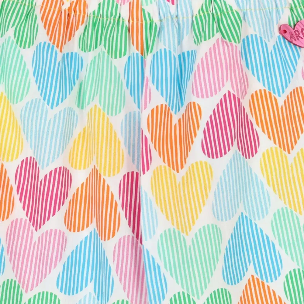 Брюки с принтом в виде сердечек