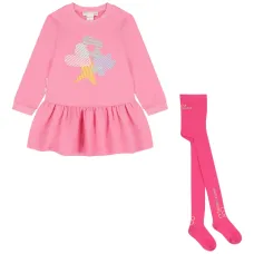 Комплект из двух платьев с графическим принтом и расклешённым подолом