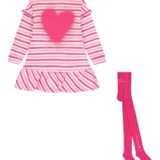 Набор из двух платьев с полосками и сердечком Набор из двух платьев с полосками и сердечком