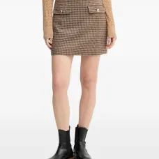 Мини-юбка Sophia в гусиную лапку с клапанами на карманах