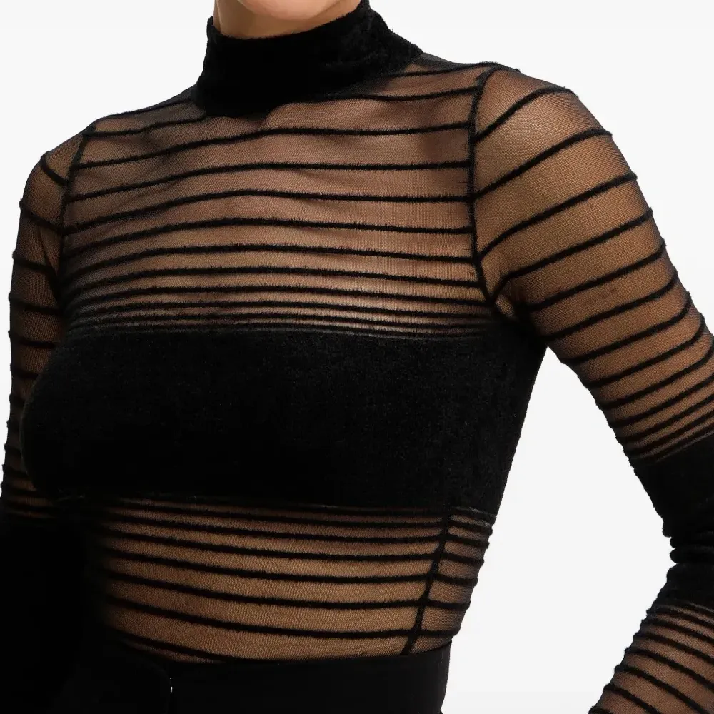 Полосатая футболка с воротником-стойкой Katrine