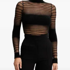 Полосатая футболка с воротником-стойкой Katrine