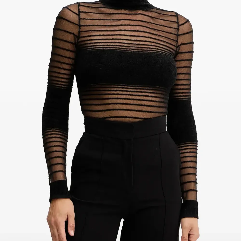 Полосатая футболка с воротником-стойкой Katrine