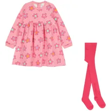 Комплект из платья с цветочным принтом и колготок