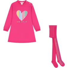 Комплект из платья и колготок с принтом