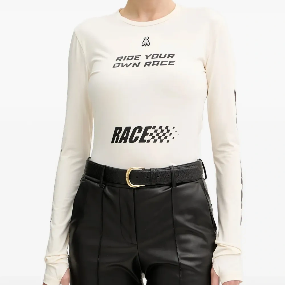 Топ с длинными рукавами с принтом