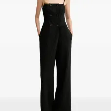 Комбинезон в полоску на двухбортной застёжке