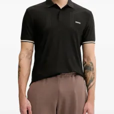 Поло с полосатыми деталями