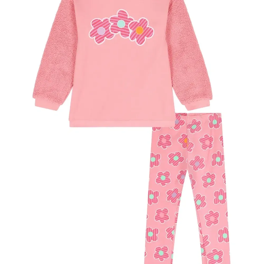 Комплект из леггинсов из флиса с цветочным принтом