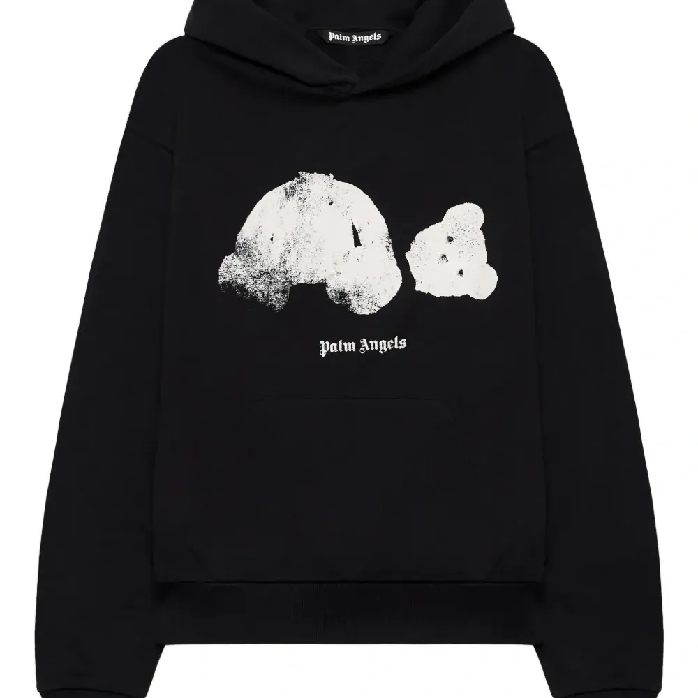 Худи с графичным принтом "Сломанный медведь" и эффектом распыления Худи с графичным принтом "Сломанный медведь" и эффектом распыления