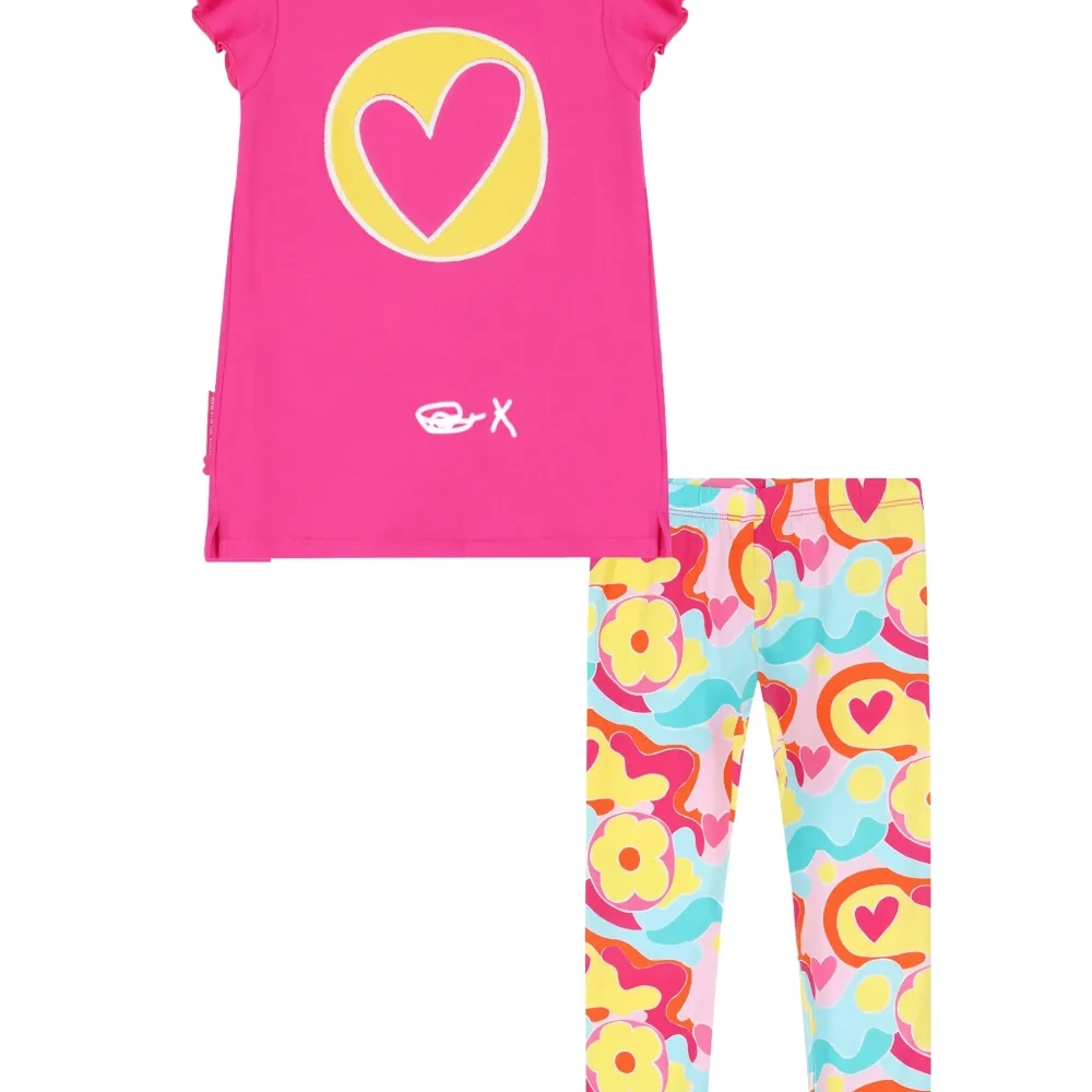 Комплект из топа и легинсов с цветочным принтом