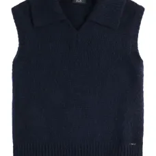 Вязаный жилет с воротником-поло Вязаный жилет с воротником-поло