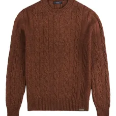 Круглый свитер с косами