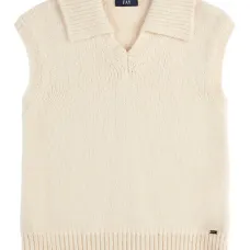 Вязаная безрукавка с воротником-поло Вязаная безрукавка с воротником-поло