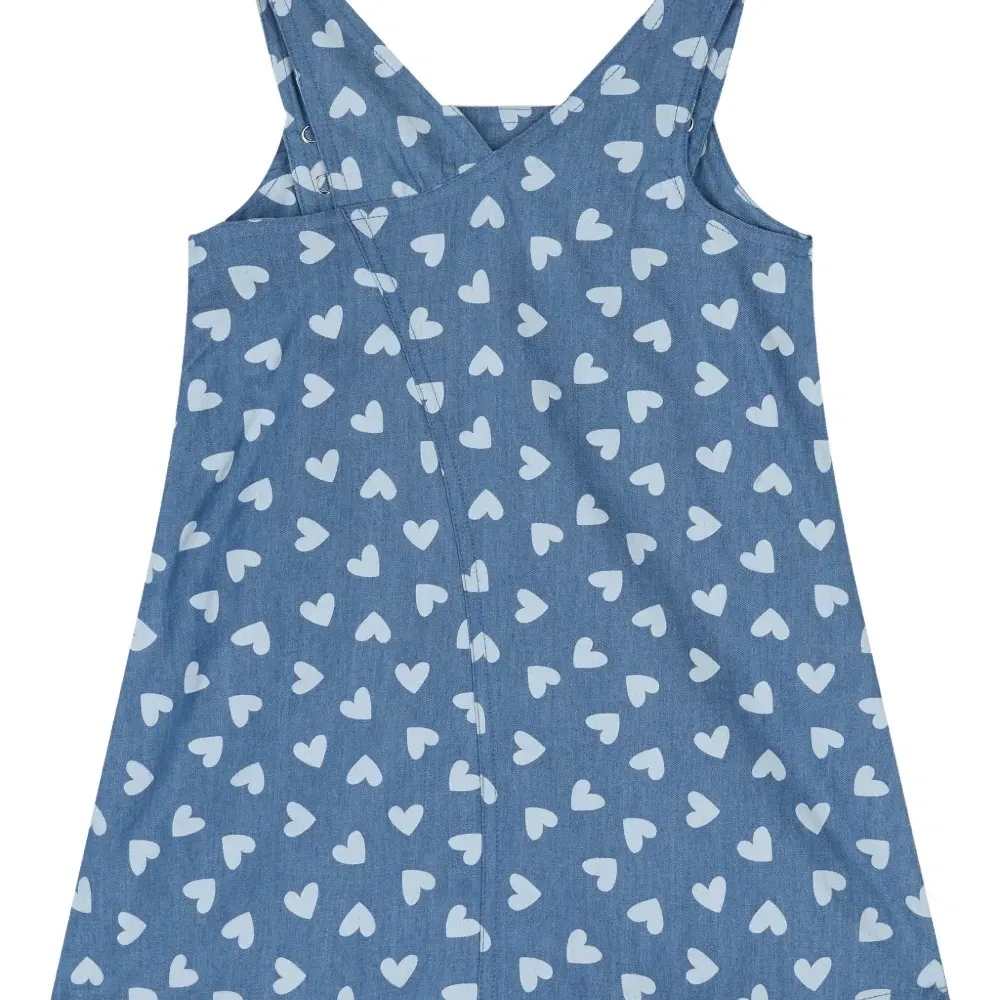 Джинсовое платье с сердечками