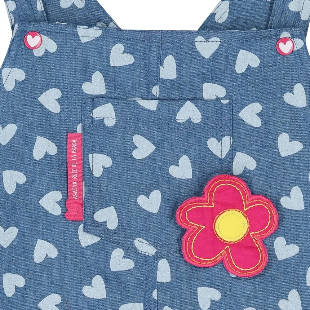 Джинсовое платье с сердечками