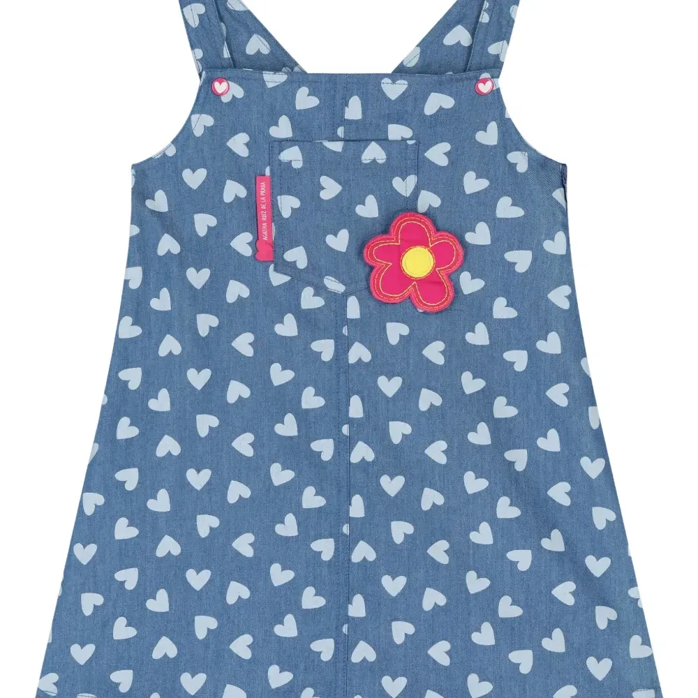 Джинсовое платье с сердечками