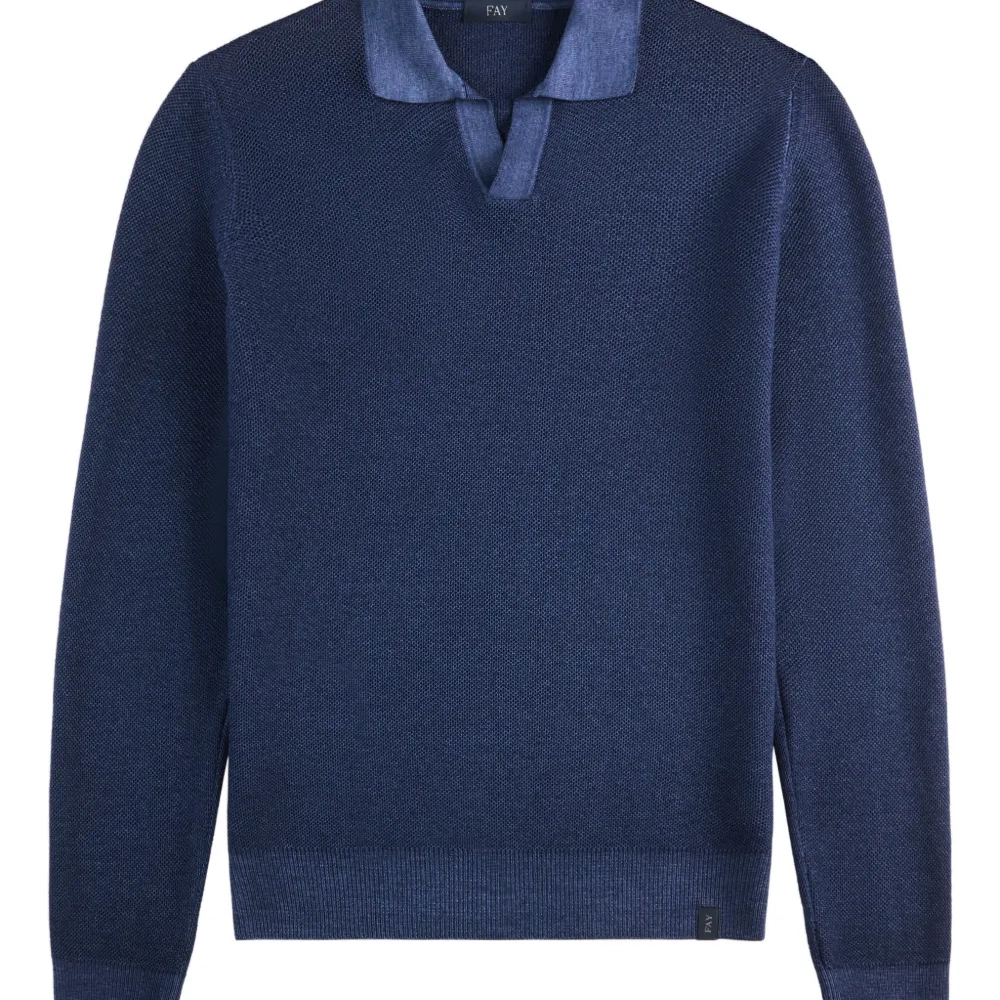 Поло с вязкой «соты»