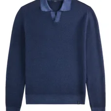 Поло с вязкой «соты»