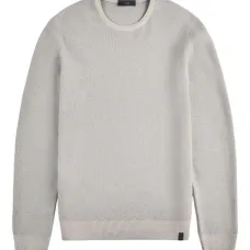 Свитер с круглым вырезом и узором «соты»