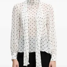 Блузка с шарфом в горох