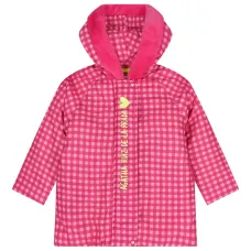 Пуховик в клетку гингем