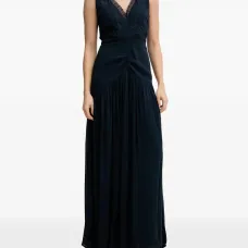 Макси-платье с оборками из кружева