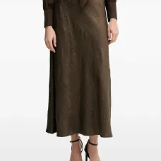 Атласная юбка миди