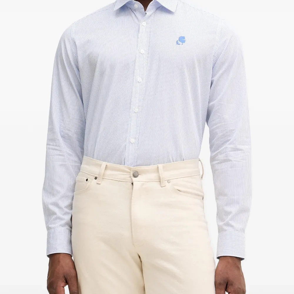 Рубашка в полоску с логотипом