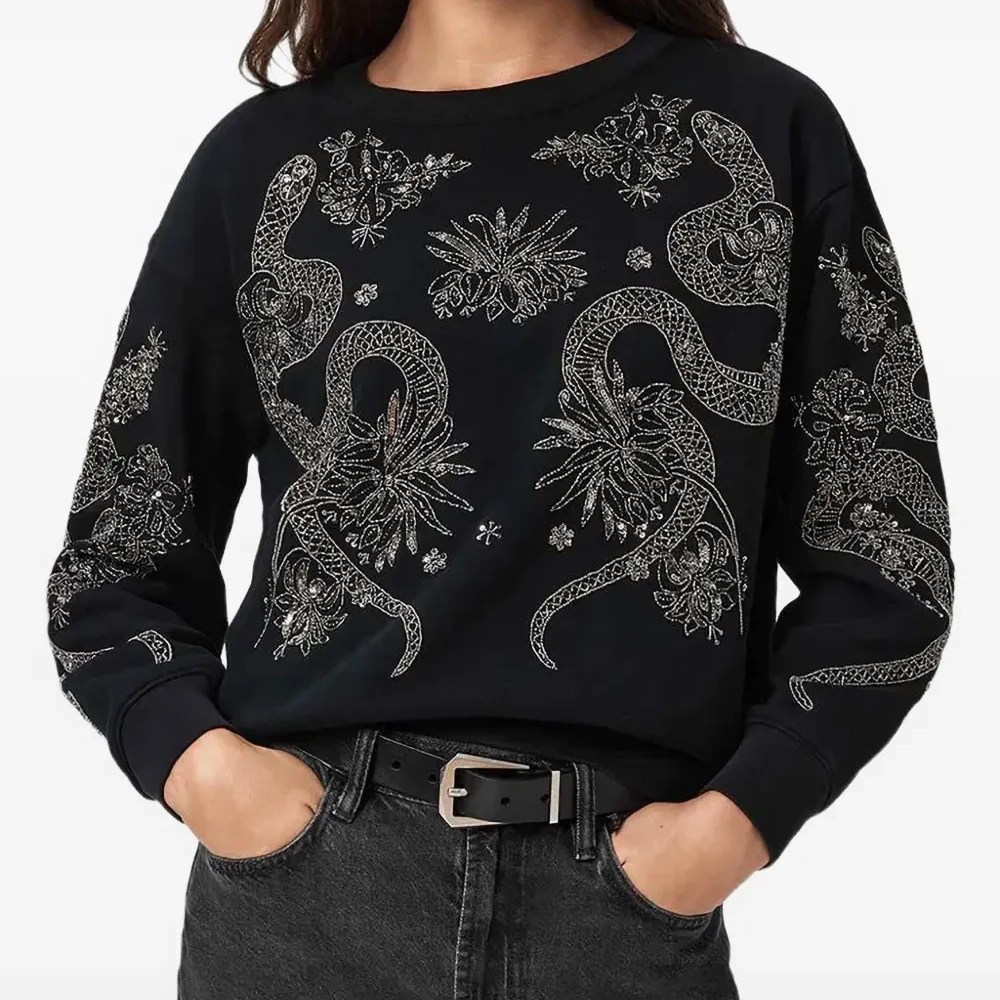 Свитер Cecile с отделкой из змеи