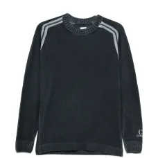 Джемпер с круглым вырезом и полосатой отделкой Джемпер с круглым вырезом и полосатой отделкой