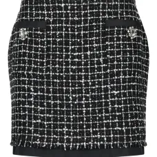 Мини-юбка из букле с необработанными краями