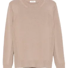 Свитер с круглым вырезом и ребристыми манжетами