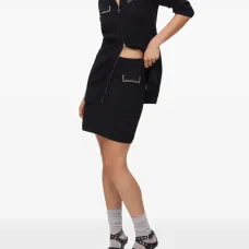 Вязаная мини-юбка