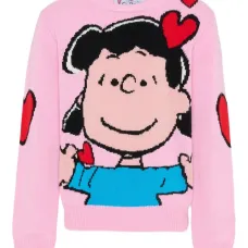 Шерстяной свитер с рисунком мультяшного сердца Шерстяной свитер с рисунком мультяшного сердца