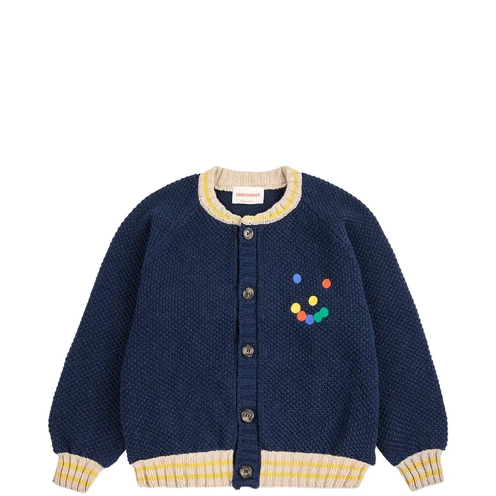 Кардиган с отделкой в горох