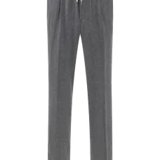 Фланелевые брюки с городским стилем и кулиской