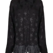 Куртка с бахромой и принтом в виде звезд