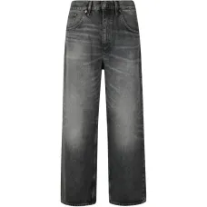 Джинсы из денима с эффектом потертости