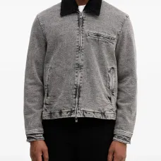 Джинсовая куртка на молнии с воротником из вельвета