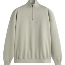 Свитшот с молнией на четверть и логотипом